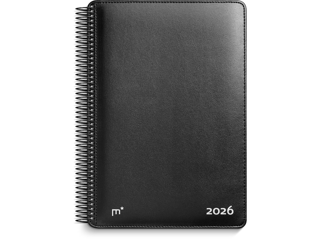 Diplomat ugekalender m/spiral sort kunstskind 2026