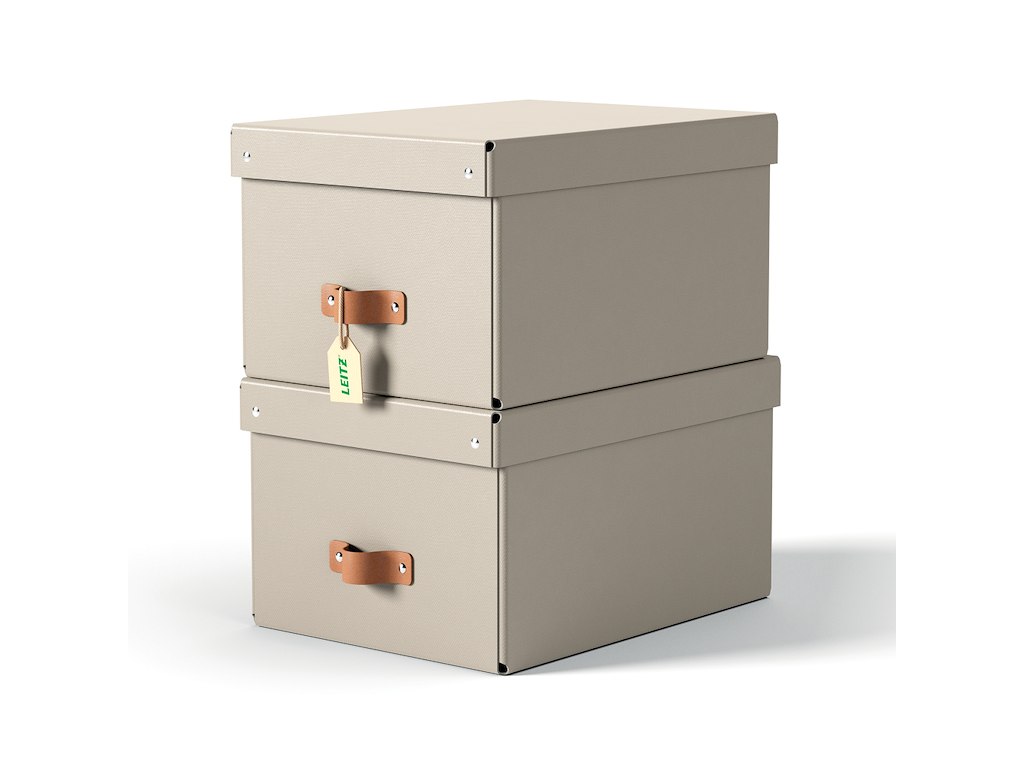 Opbevaringskasse Leitz Puro medium beige 2 stk