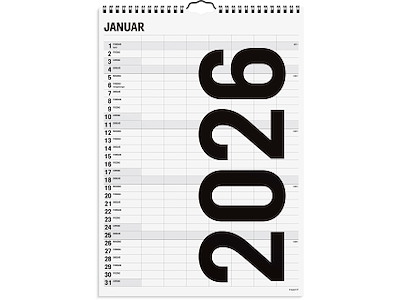 Familiekalender Black and white 7 kol. 2026