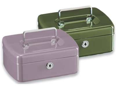 Pengekasse med møntindsats, olive green, 73x173x130 mm