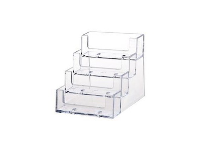 Visitkortholder med 4 rum til bord