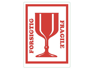 Etiket med tekst Forsigtig / Fragile A5 250 stk