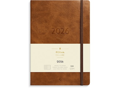 A5 Forma Deluxe ugekalender tværf. brun kunstskind 2026