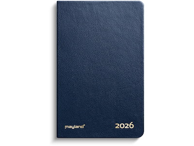 Lommekalender uge blå kunstskind indbundet 2026