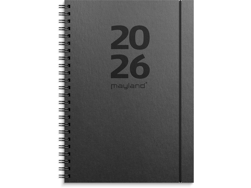 A5 International ugekalender tværf. sort genbrugskarton 2026