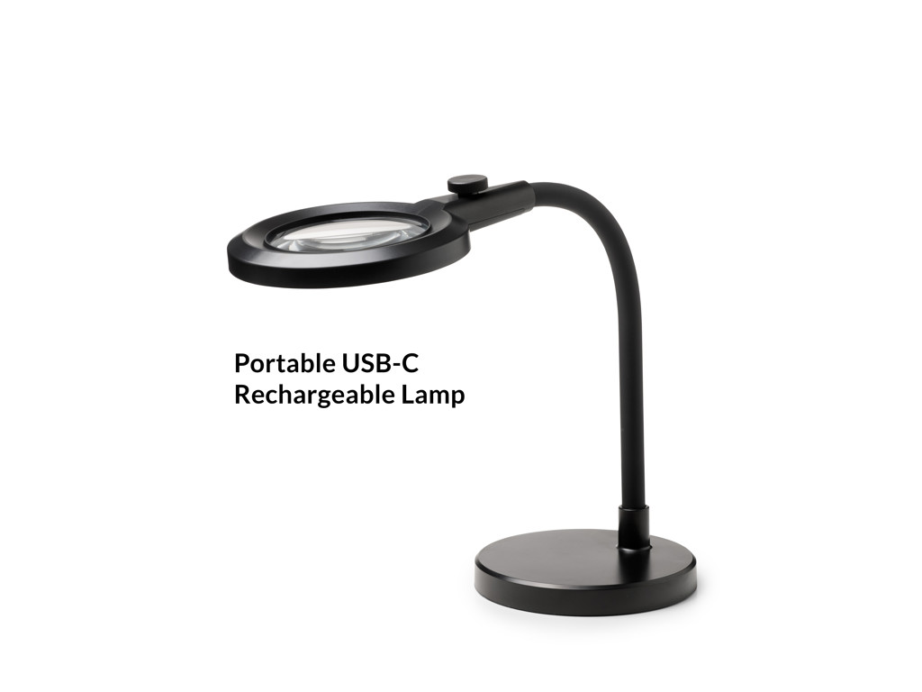 Halo Design luplampe, sort, ø 13,5 cm, højde 30 cm. x3 forstørrelse. 