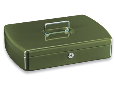 Pengekasse med møntindsats, olive green, 75x330x235 mm