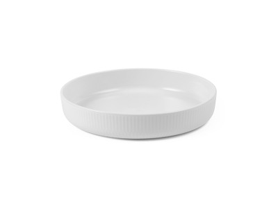 Royal Copenhagen Hvid Riflet ovnfast fad, 27 cm