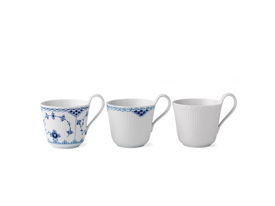 Royal Copenhagen Højhankskopper/krus mix 3 stk. 