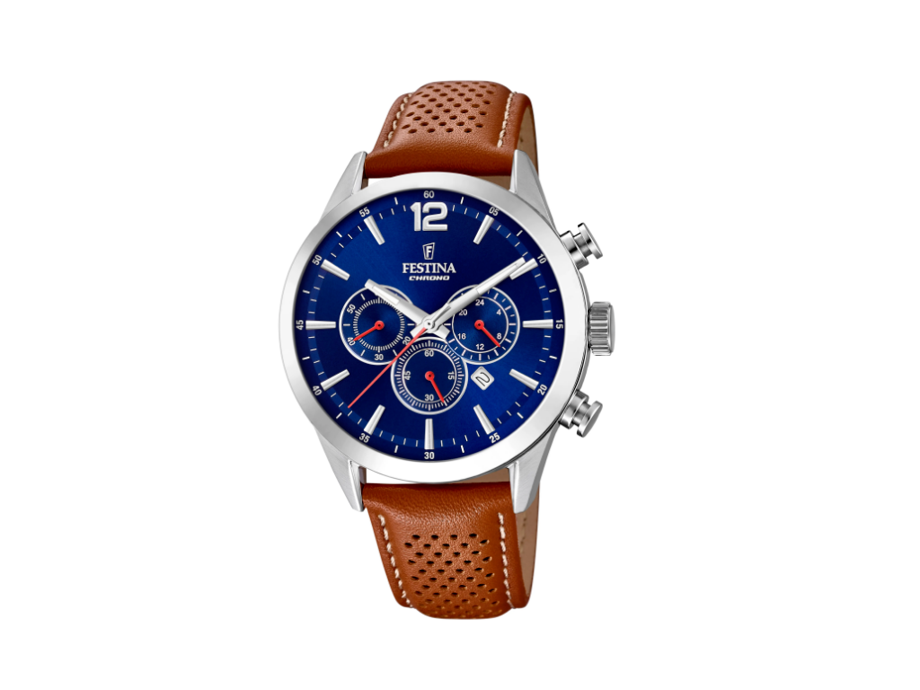 Festina Herreurchronograf med brun rem