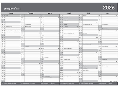 Basic kontorkalender A4 2026