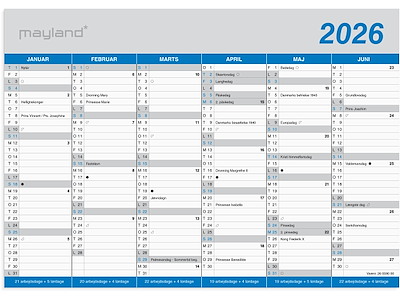 Kontorkalender Klassisk A4 2026