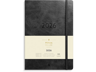 A5 Forma Deluxe ugekalender tværf. sort kunstskind 2026