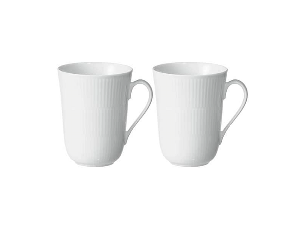 Royal Copenhagen Hvid Riflet krus 37 cl - 2 pak