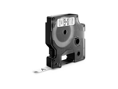 Dymo tape 40913/41913 9mm sort/hvid 10 stk