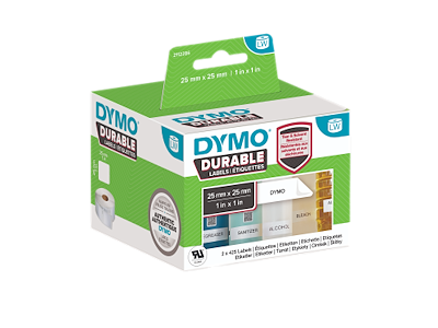 Dymo etiketter 25x25mm 2x850 stk. ekstra kl&#230;b 
