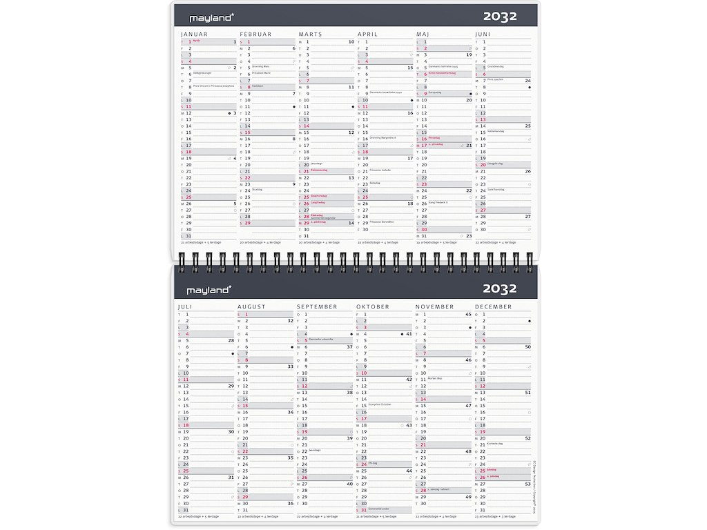 10-årskalender A5 m/illu. 2026