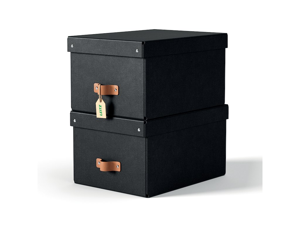 Opbevaringskasse Leitz Puro medium sort 2 stk