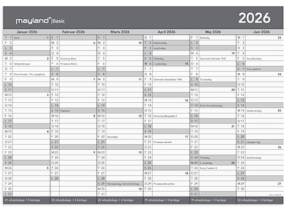 Basic kontorkalender A3 2026