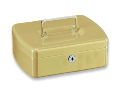 Pengekasse med møntindsats, sand yellow, 75x202x157 mm
