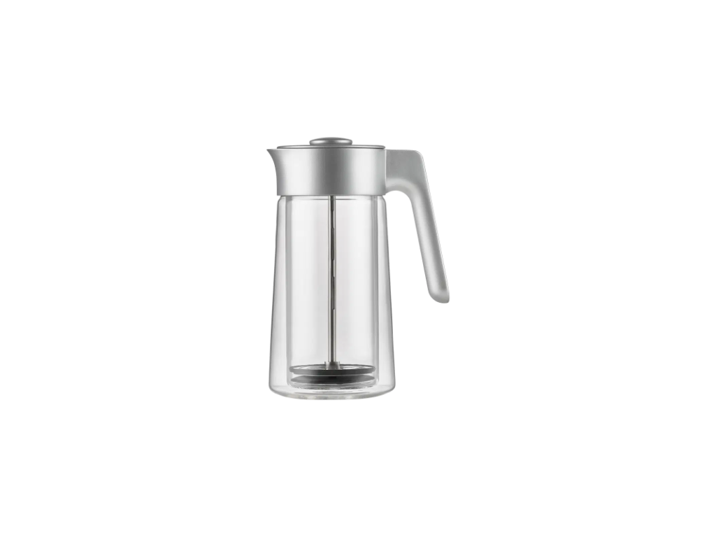 Jacob Jensen Stempelkande i dobbeltvægget borosilikatglas 1 liter i silver 