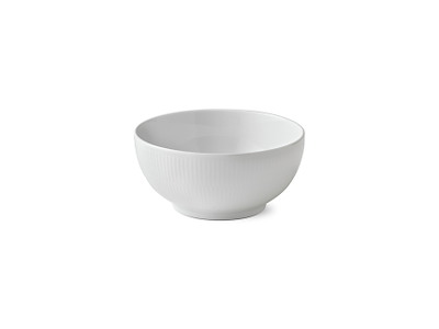 Royal Copenhagen Hvid Riflet skål 18 cm