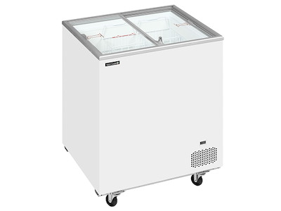 Kummefryser display 277 ltr Hvid m/hjul
