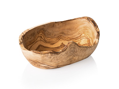 Skål Naturlig Oliventræ 25x15x10cm
