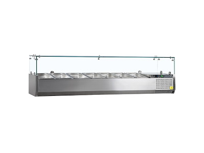 Køleopsats GN1/4 x7stk m/glas top