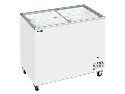 Kummefryser display 255 ltr Hvid m/hjul