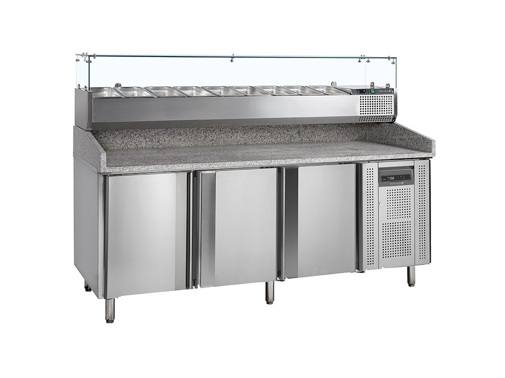 Pizzabord 3 låger m/køleopsats GN1/3 x9
