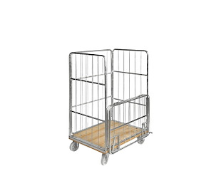 Rullecontainer m/træbund  85 cm Bred