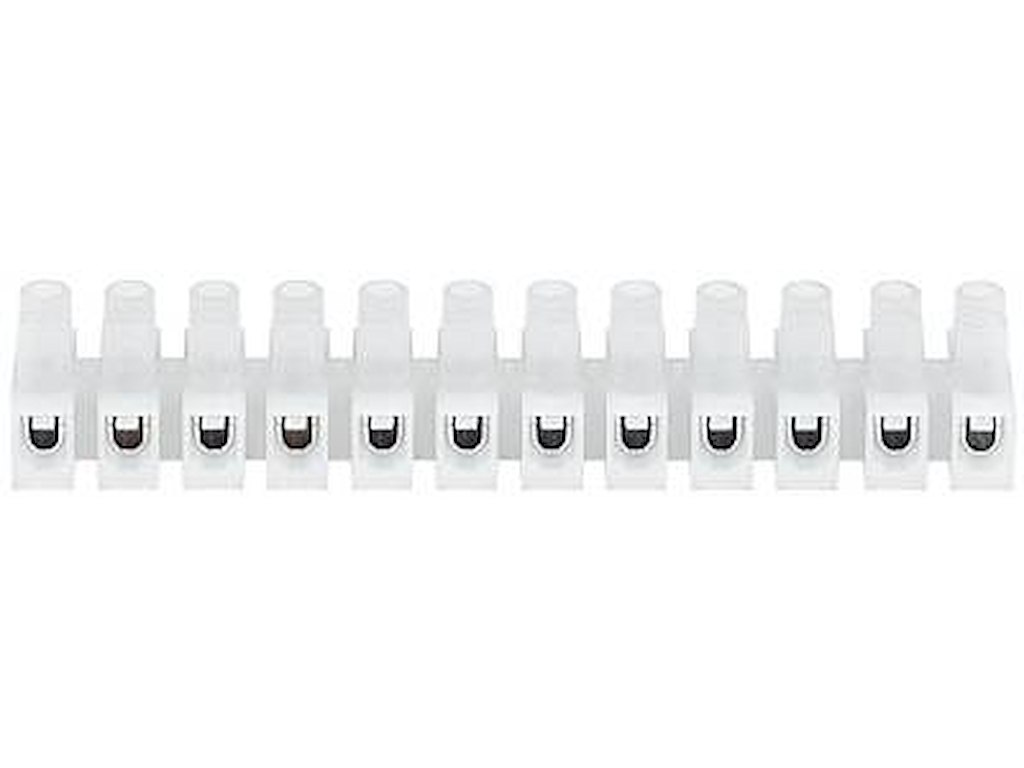 Klemrække 0,5-4,0mm² 12-Polet hvid