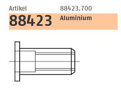 Nittemøtrik Aluminium med standard hoved