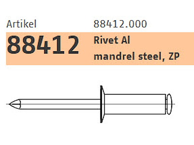 Blindnitte 5,0x16 AL/ST US hoved (500)