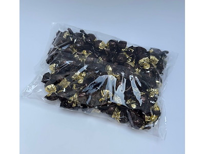 Chocolate with almonds 1 kg gold and brown foil.