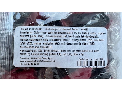 Karameller Hindbær/Lakrids 1 kg