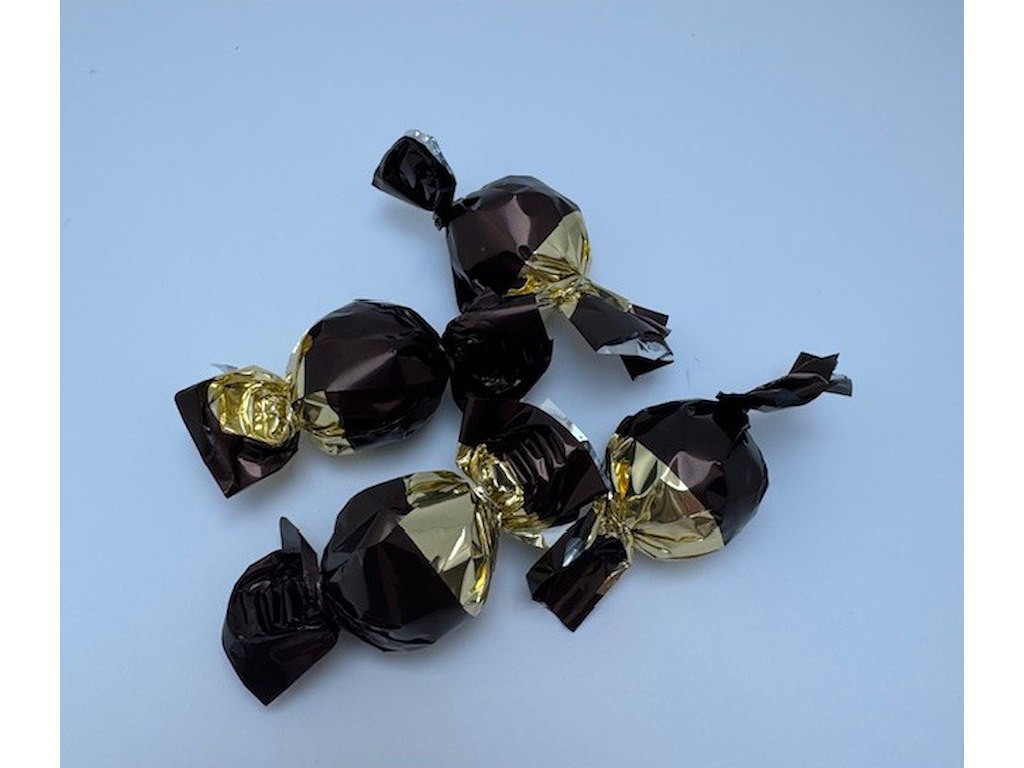 Chokoladekugler guld/brun 1 kg med mandelpraliné
