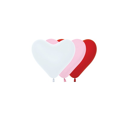 6" BALLOON HEARTS - 50 pcs.