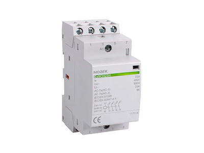 Noark brumfri kontaktor 16A, 24V AC/DC, 3NO, 2M