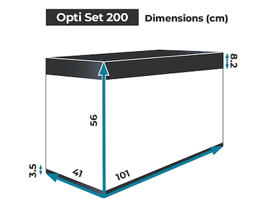 Aquael Opti Set 200 White 2.0 – Akvariesæt 200L m. LED-lys, glasdæklåg og optiwhite frontglas