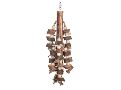 Papegøjelegetøj Woody 53 cm – Robust Træ- og Reblegetøj til Store Fugle