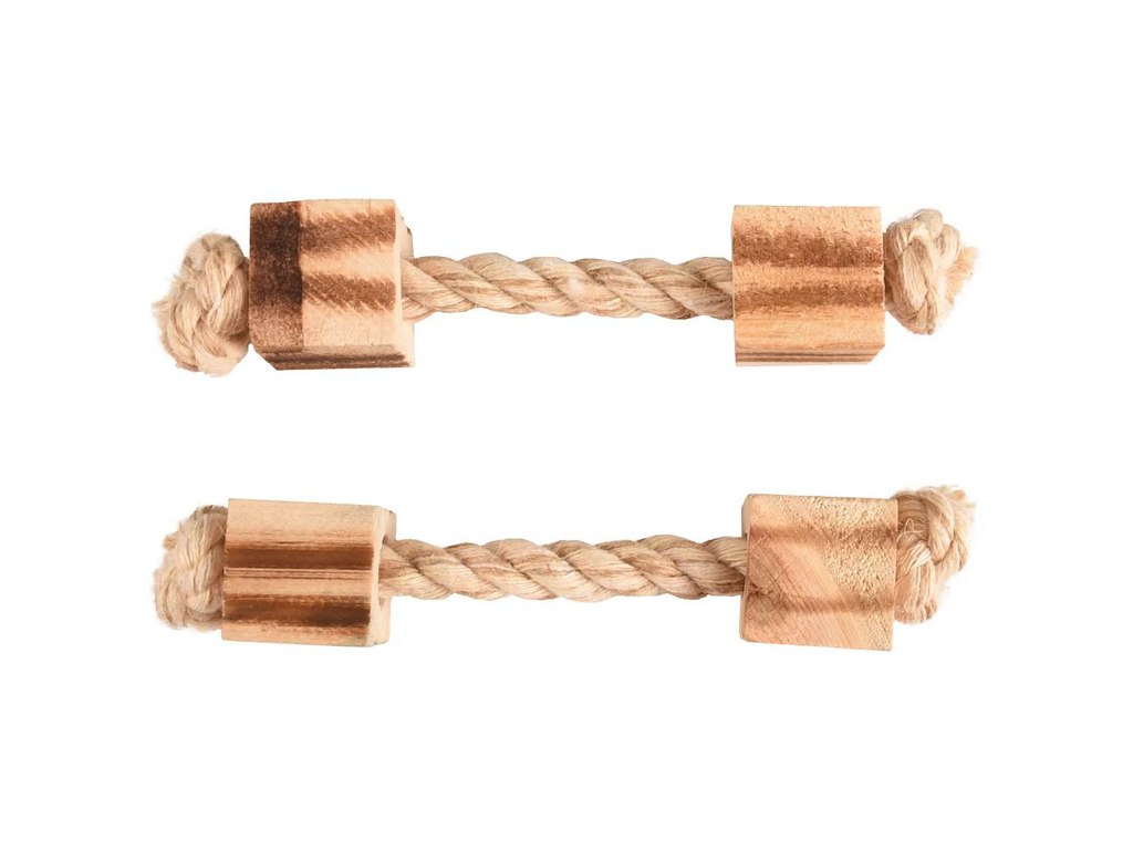 Gnaverlegetøj Reb med Klodser 12 cm – 2 stk.