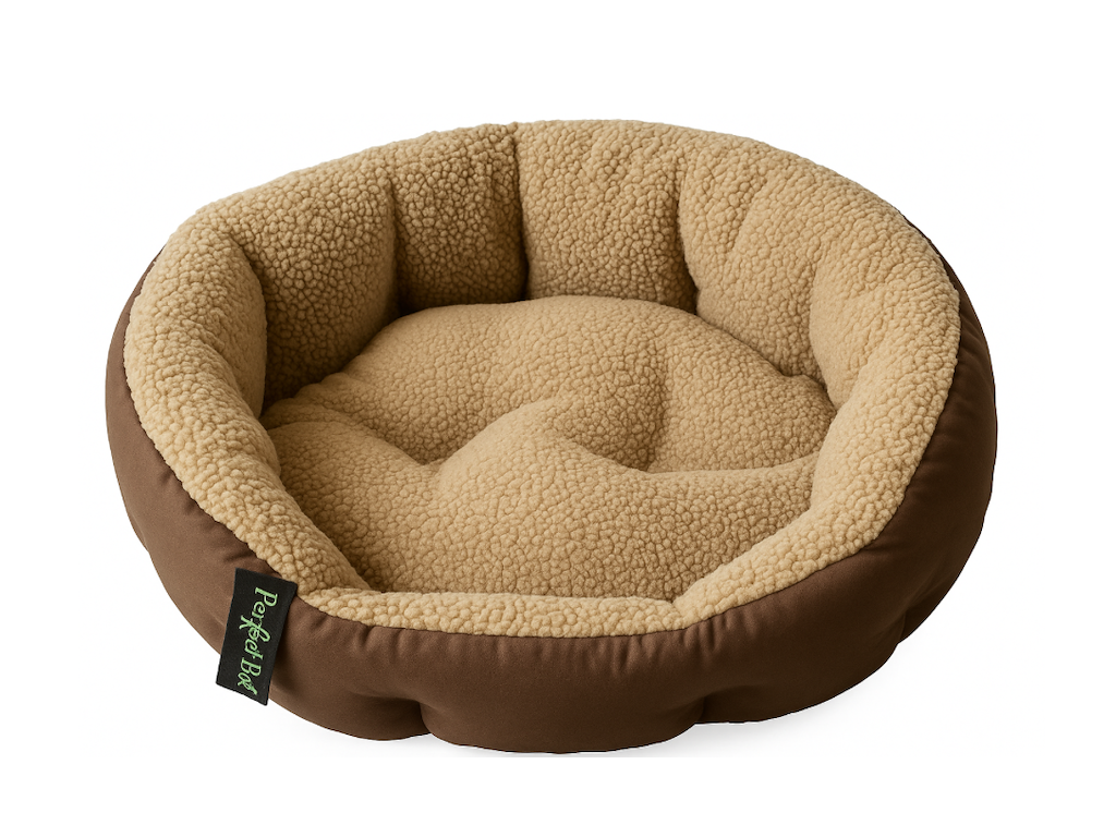 PERFECT DOG Hundeseng i Kunstlæder 55×45×21 cm – Luksus Hundeseng til Små & Mellemstore Hunde