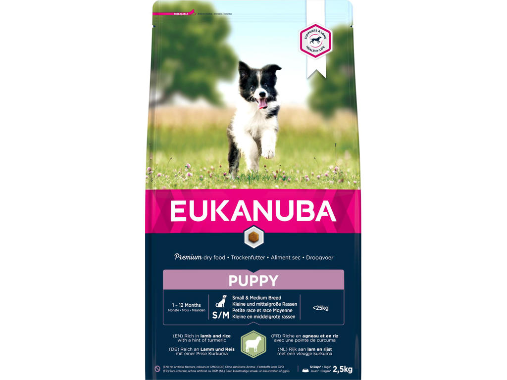  Eukanuba Puppy Small/Medium Lamb & Rice 2,5 kg