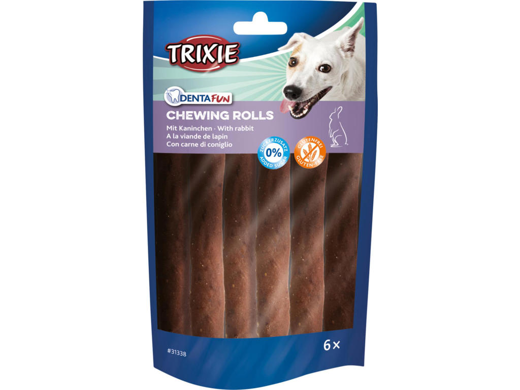 Denta Fun tyggerulle med kanin, 12 cm, 6 stk./70 g