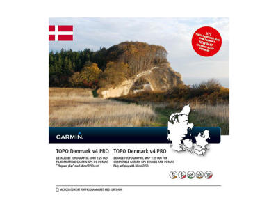 Topografiskkort Danmark Garmin v4 Pro MicroSD kort