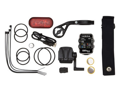 Lezyne Micro Color GPS HRSC Loaded - Cykelcomputer - Bundle med pulsbælte og sensorer
