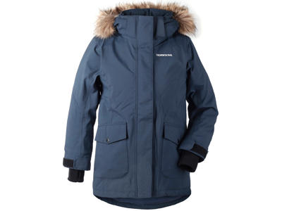 Didriksons Sassen Girls Parka - Vandtæt børnejakke m. for - Navy - Str. 150