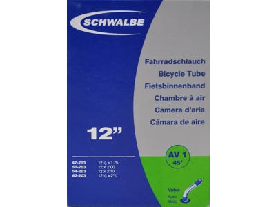 Schwalbe slange 12 1/2 x 2.1/4 med 45 graders bøjning Auto ventil AV1
